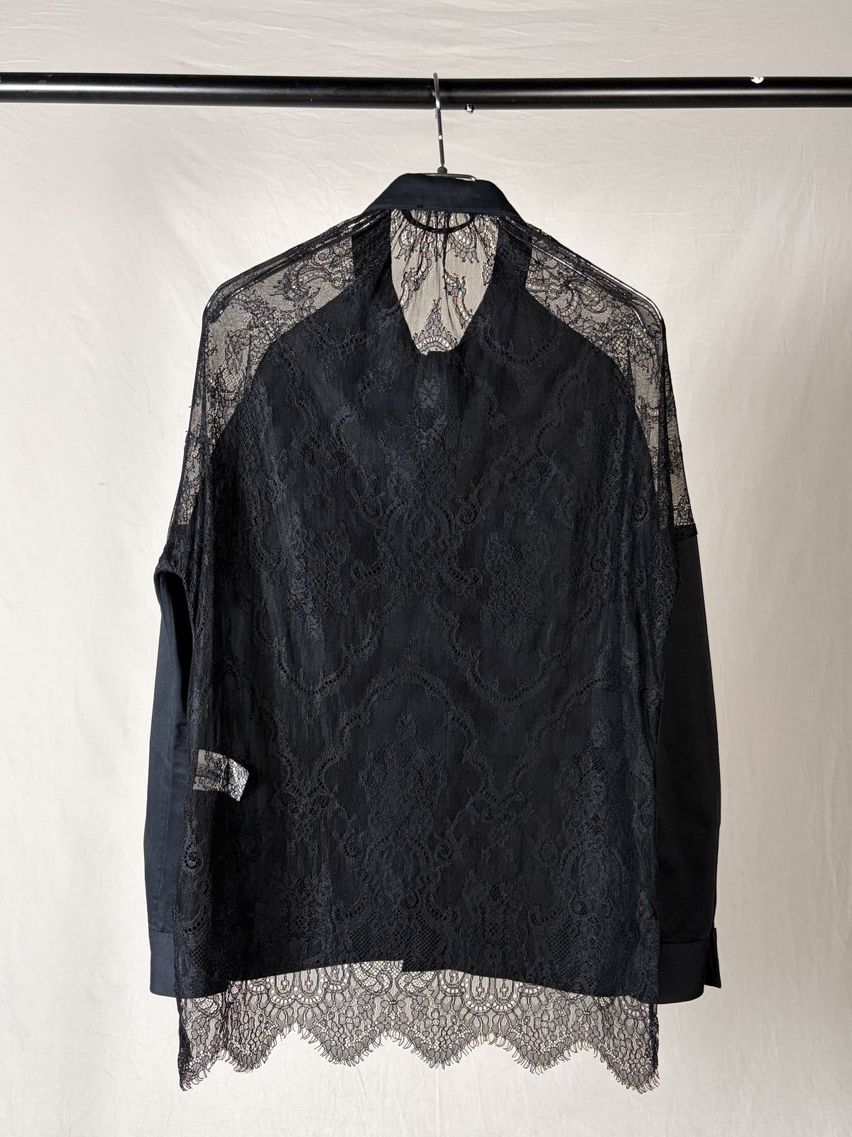 COTTON LACE HYBRID BUTTON-UP SHIRT