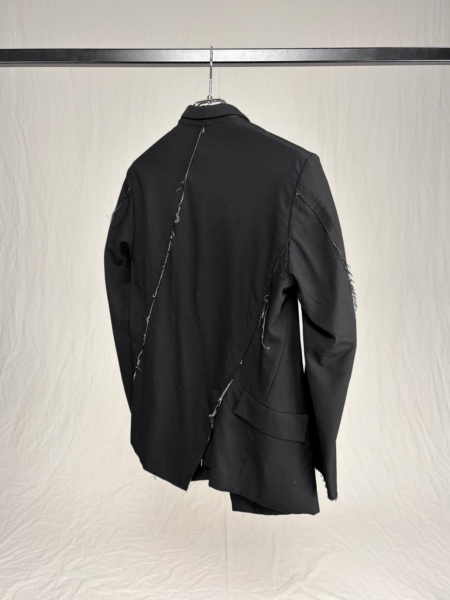ASYMMETRICAL DISTRESSED BLAZER