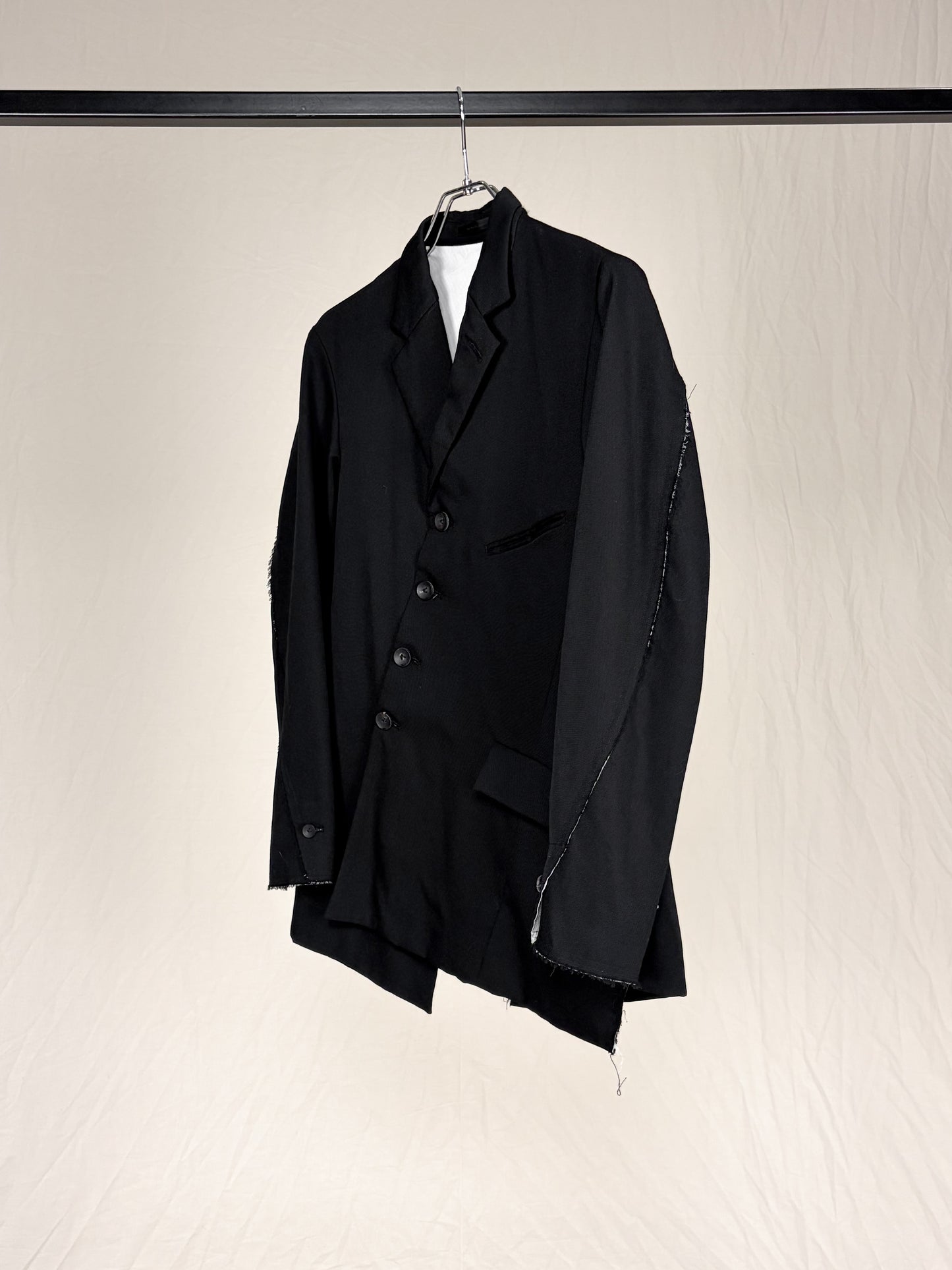 ASYMMETRICAL DISTRESSED BLAZER
