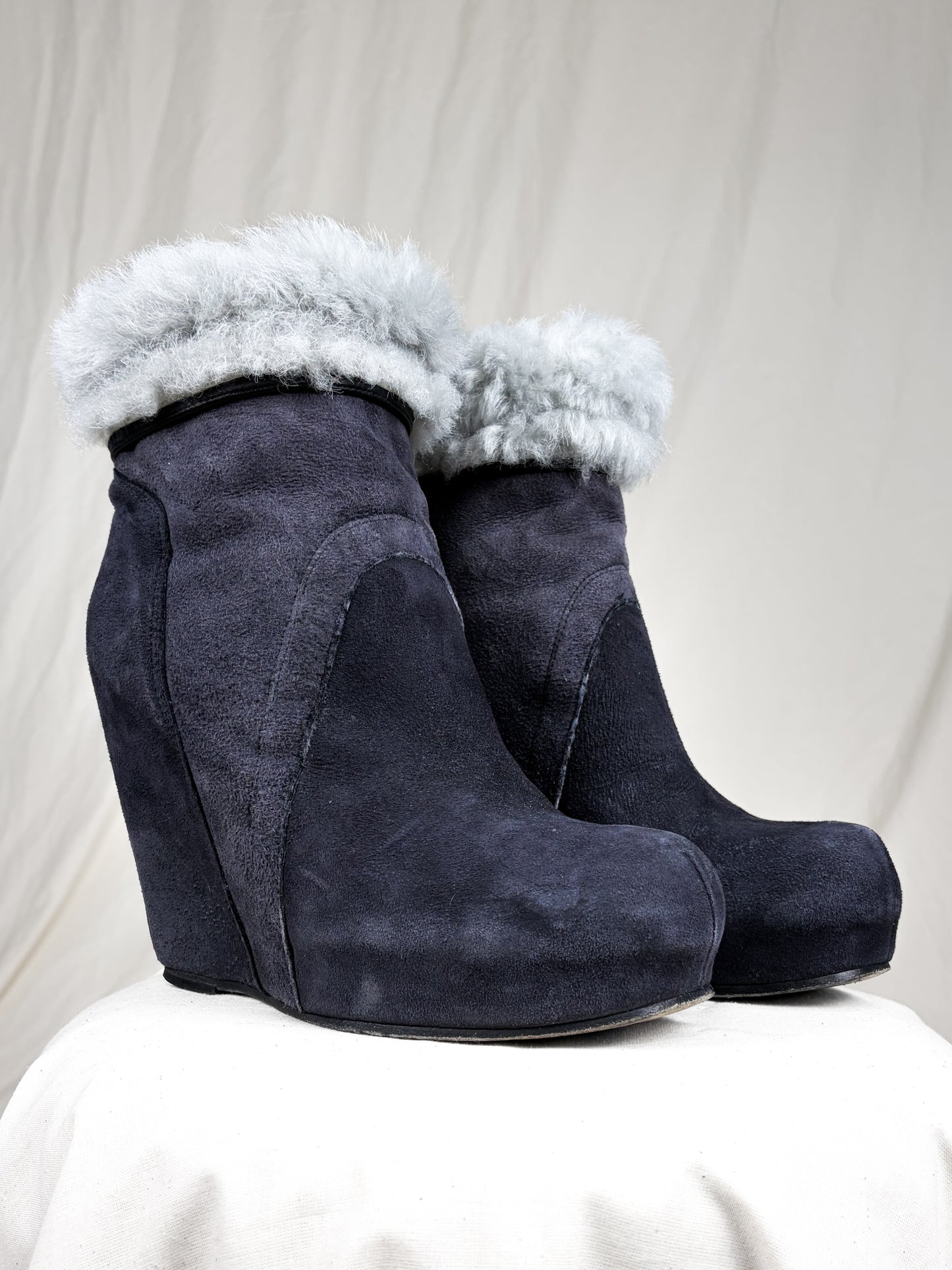 A/W 2011 “LIMO” SUEDE SHEARLING-LINED WEDGE BOOTS