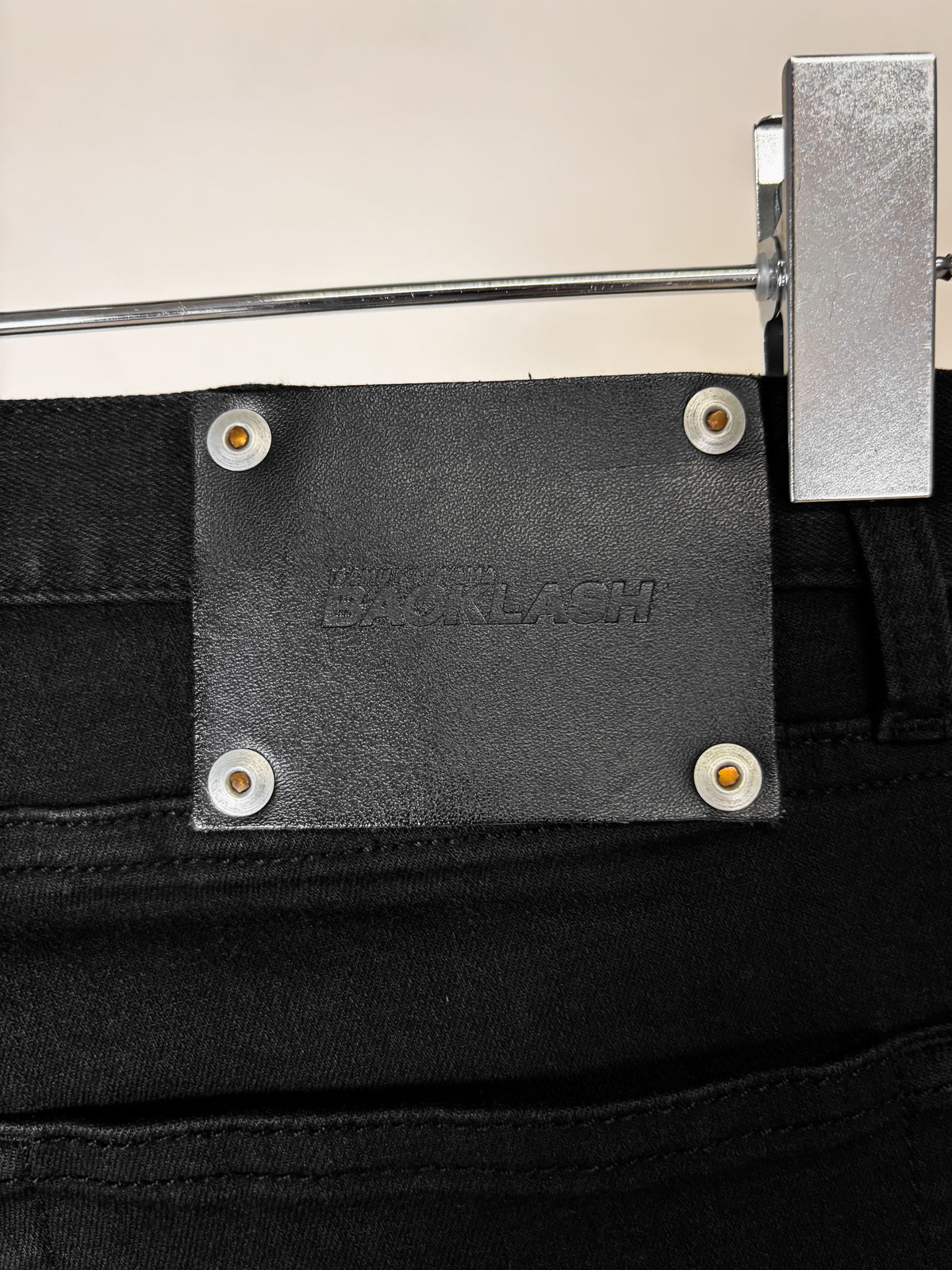 LEATHER REPAIR DISTRESSED SKINNY JEANS