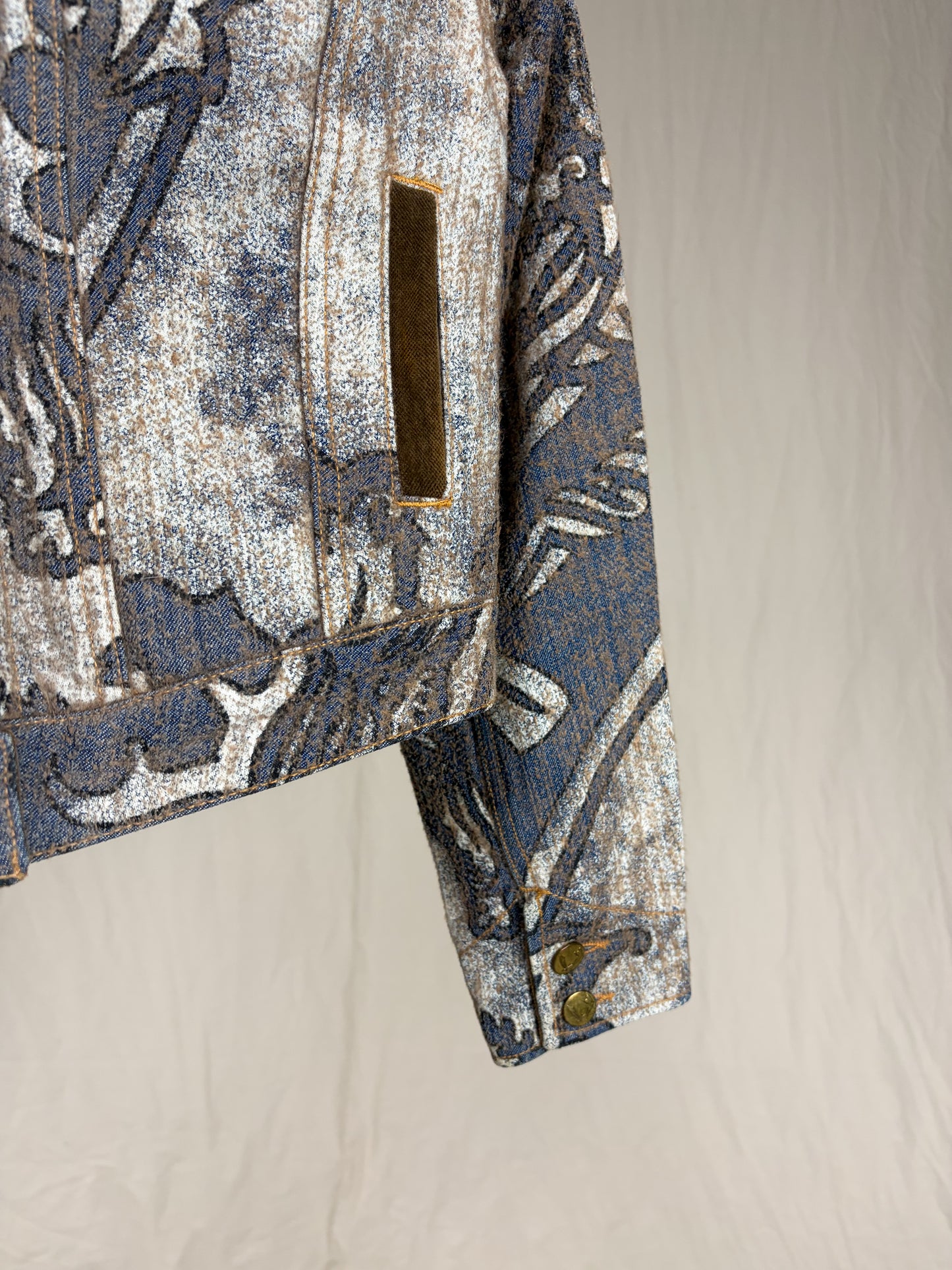 "ANGLOMANIA" 1990'S FLORAL CROPPED DENIM JACKET