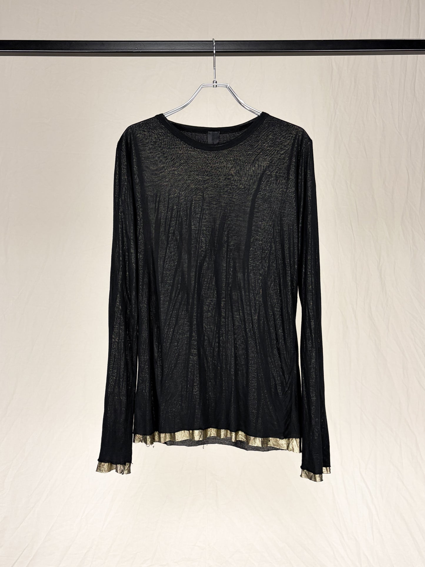 GOLD FOIL DOUBLE-LAYERED LONGSLEEVE T-SHIRT