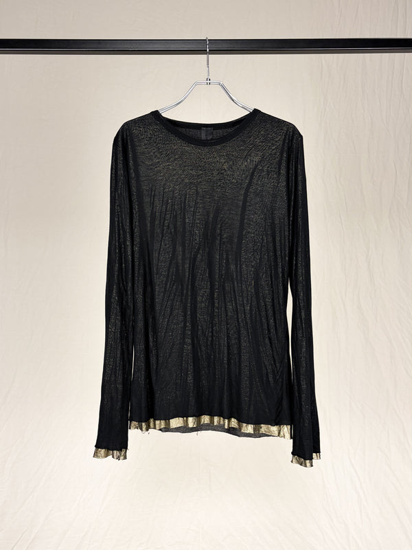 GOLD FOIL DOUBLE-LAYERED LONGSLEEVE T-SHIRT