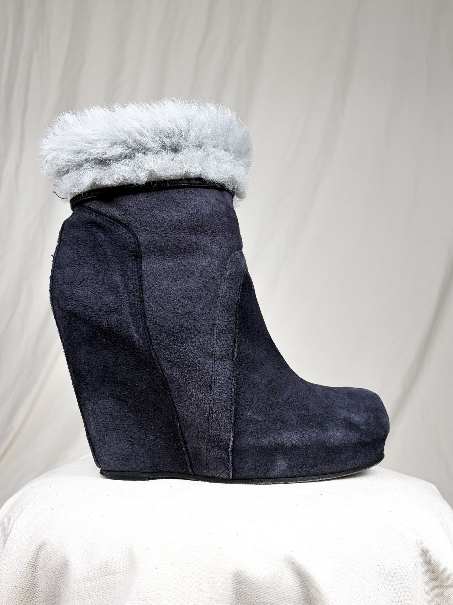 A/W 2011 “LIMO” SUEDE SHEARLING-LINED WEDGE BOOTS