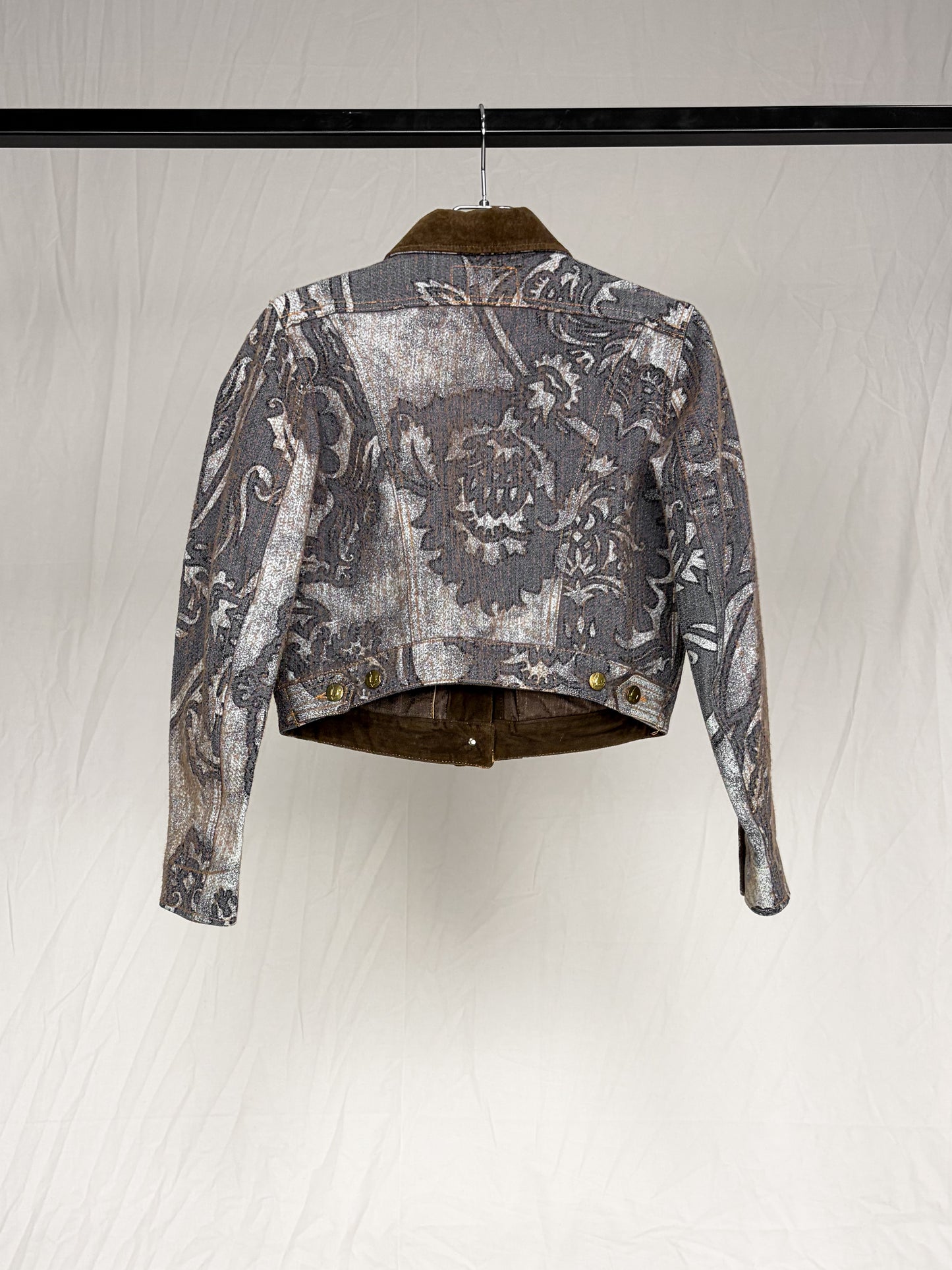 "ANGLOMANIA" 1990'S FLORAL CROPPED DENIM JACKET