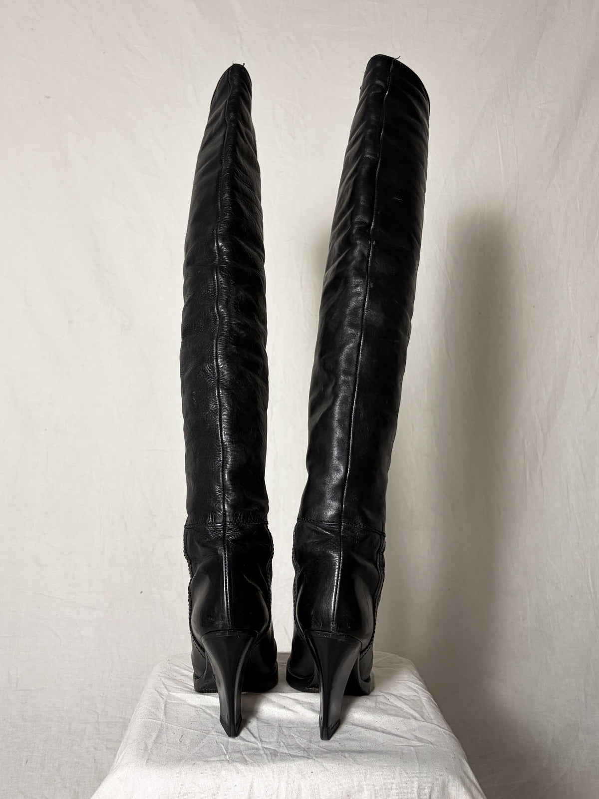 A/W2009 OVER THE KNEE DRAPE LEATHER BOOTS
