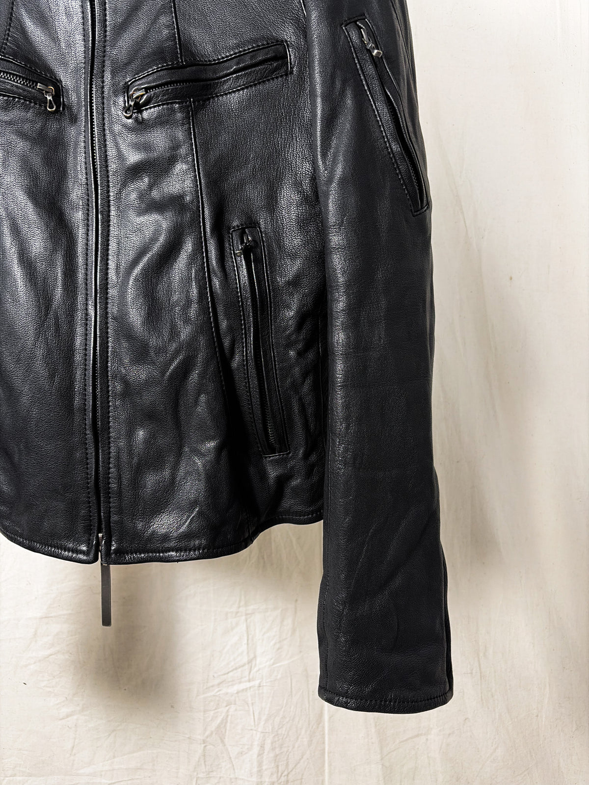 EARLY 2000s GOATSKIN MULTI ZIP RIDER JACKET
