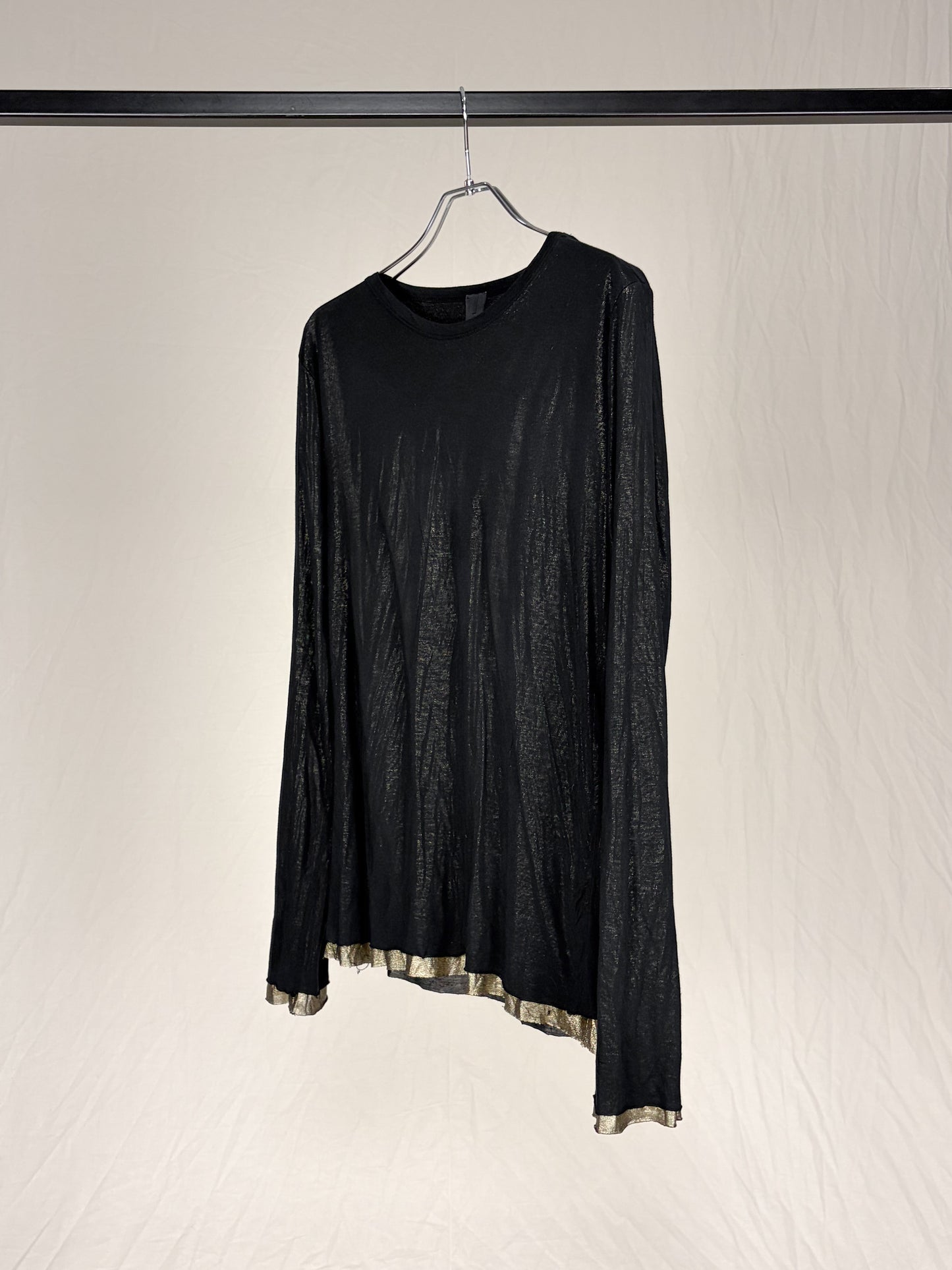 GOLD FOIL DOUBLE-LAYERED LONGSLEEVE T-SHIRT