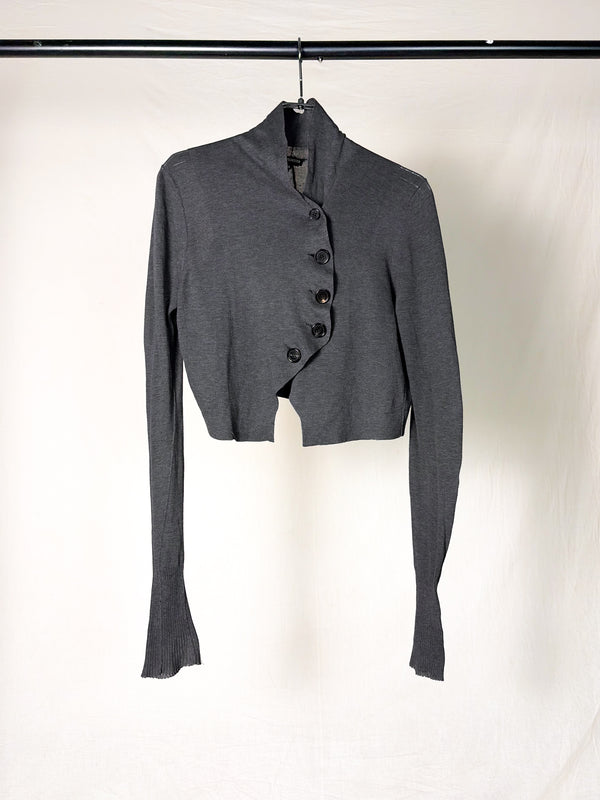 ASYMMETRICAL CROPPED CARDIGAN