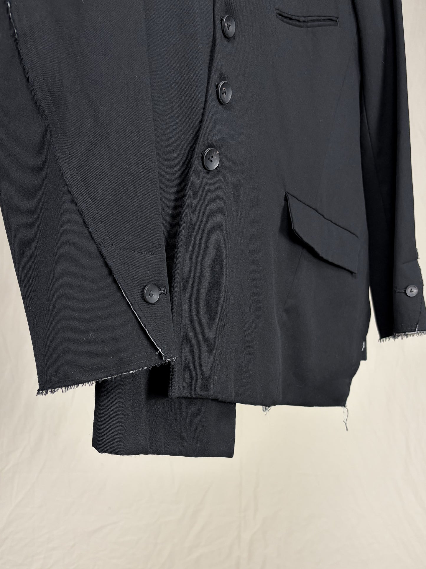 ASYMMETRICAL DISTRESSED BLAZER