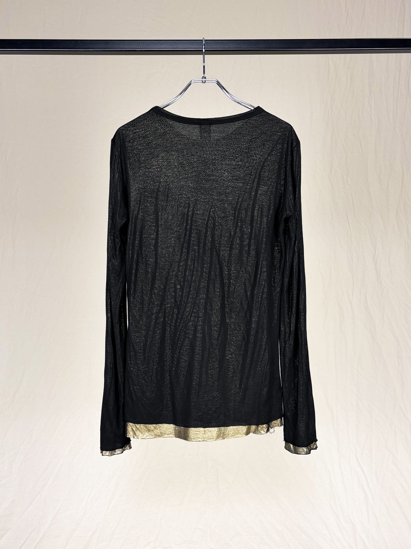 GOLD FOIL DOUBLE-LAYERED LONGSLEEVE T-SHIRT